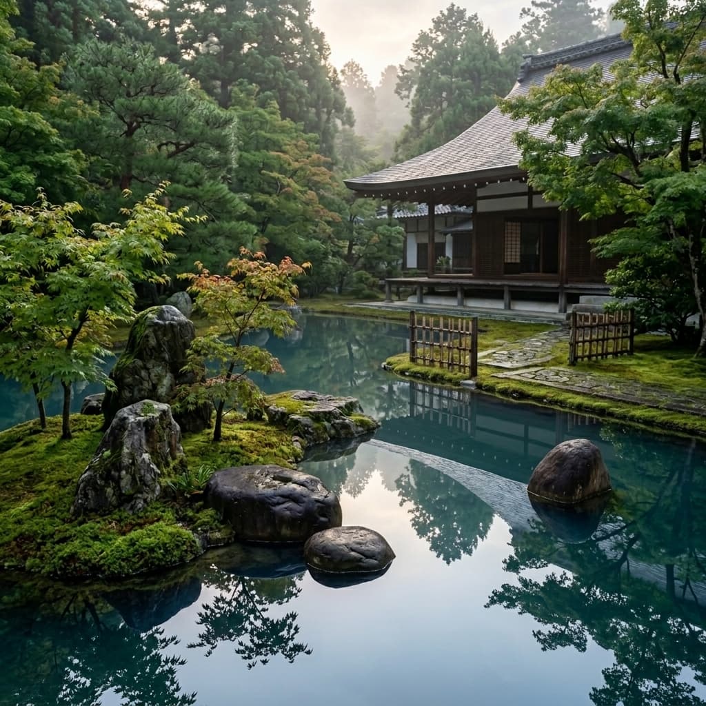 Peaceful Zen Garden Water Pond